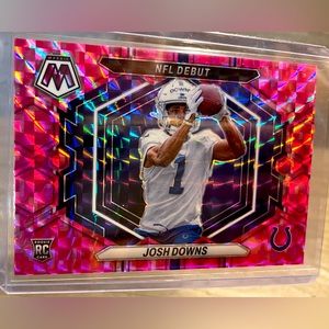 Josh Downs NFL Debut Rookie Card Panini Mosaic Prizm Indianapolis Colts Pink
